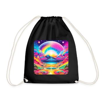 Motif psychédélique III - Sac de sport léger - noir - Devant