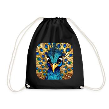 Cute Peacock II - Drawstring Bag - black - Front