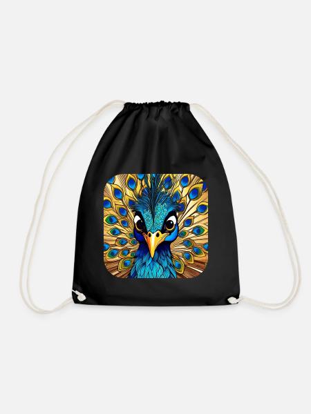 Niedlicher Pfau II - Turnbeutel - Schwarz