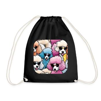 Caniche coloré Pop Art - Sac de sport léger - noir - Devant