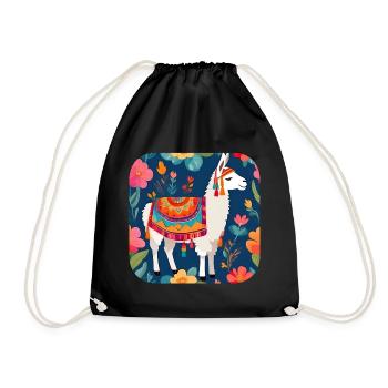 Cool Llama - Drawstring Bag - black - Front