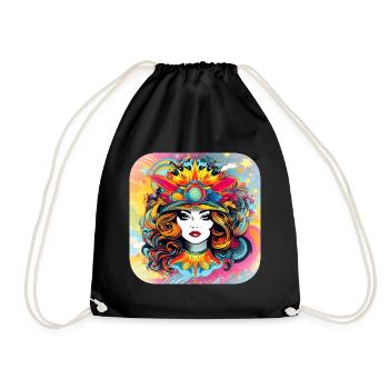 Motif psychédélique Femme - Sac de sport léger - noir - Devant
