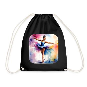 Prima ballerina with bright colors - Drawstring Bag - black - Front