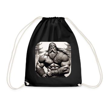 Proud Viking Warrior Germanic - Drawstring Bag - black - Front