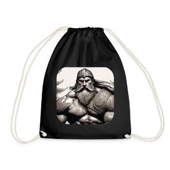 Proud Viking Warrior Germanic - Drawstring Bag - black - Front