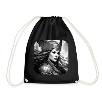 Proud Viking Germanin Shieldmaiden - Drawstring Bag - black - Front
