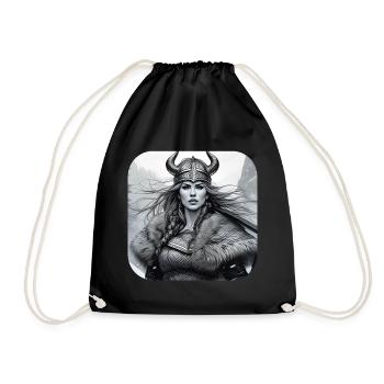 Proud Viking Germanin Shieldmaiden - Drawstring Bag - black - Front