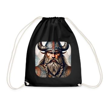 Proud Viking Warrior Germanic - Drawstring Bag - black - Front