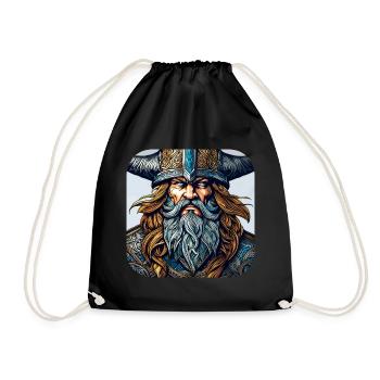 Proud Viking Warrior Germanic - Drawstring Bag - black - Front