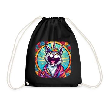 Verrückte Einhorn Katze - Turnbeutel - Schwarz - Vorne
