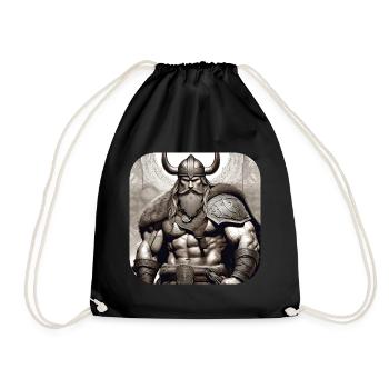 Proud Viking Warrior Germanic - Drawstring Bag - black - Front
