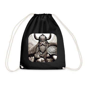 Proud Viking Warrior Germanic - Drawstring Bag - black - Front
