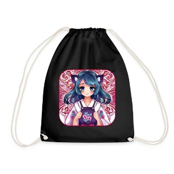 Jolie fille d’anime - Sac de sport léger - noir - Devant