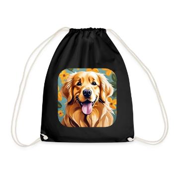 Niedlicher golden Retriever - Turnbeutel - Schwarz - Vorne
