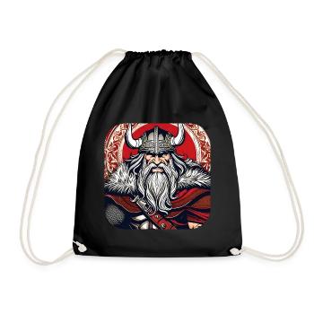 Proud Viking Warrior Germanic - Drawstring Bag - black - Front
