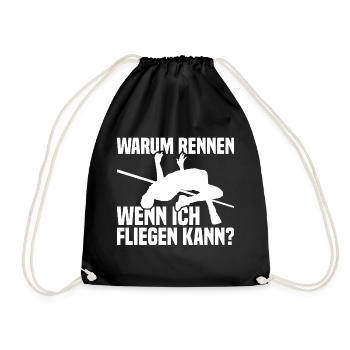 High jump - Why run when I can fly - Drawstring Bag - black - Front