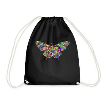 Schmetterling Mosaik - Turnbeutel - Schwarz - Vorne