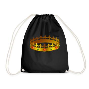 krone crown koenig king castle schloss tower burg1 - Turnbeutel - Schwarz - Vorne