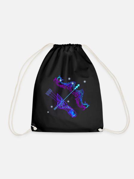 Schuetze Sagittarius Zodiac Sternzeichen - Turnbeutel - Schwarz