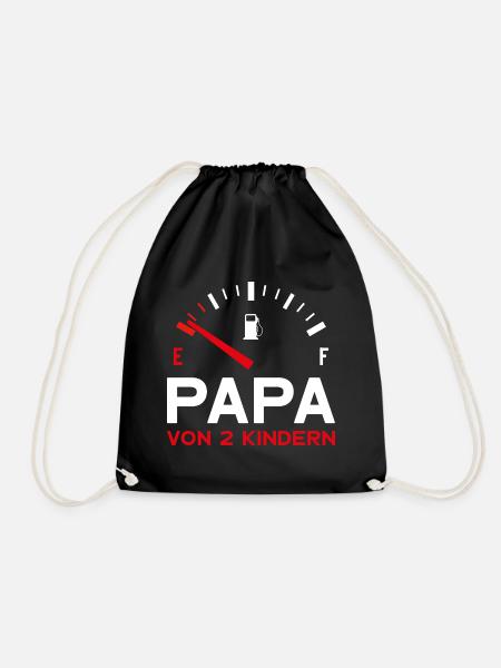 VATER ZWEI KINDER PAPA VON 2 KINDERN VATERTAG - Turnbeutel - Schwarz