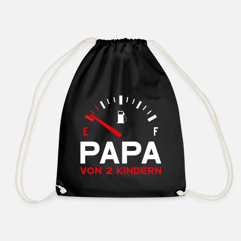 VATER ZWEI KINDER PAPA VON 2 KINDERN VATERTAG - Turnbeutel - Schwarz