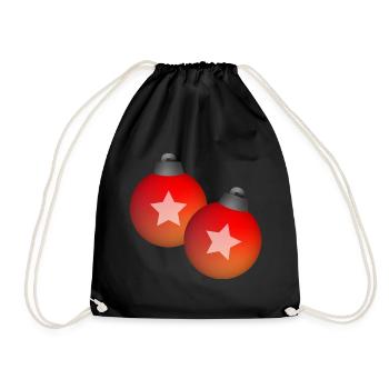 Weihnachten Kugeln Schmuck Winter Geschenk - Turnbeutel - Schwarz - Vorne