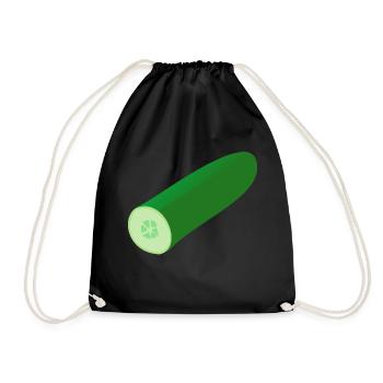 cucumber cucumbers veggie vegetable - Drawstring Bag - black - Front