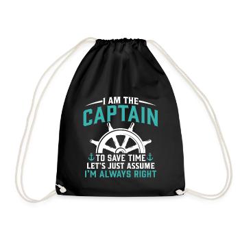 Je suis le capitaine drôle de voile - Sac de sport léger - noir - Devant