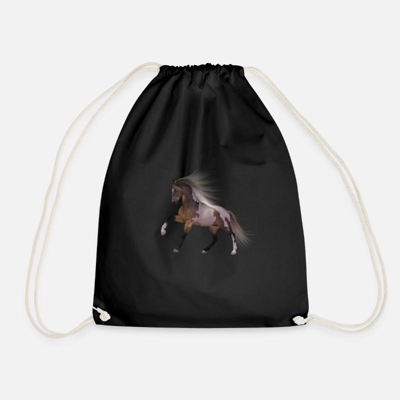 Pferd Geschenk Geschenkidee - Turnbeutel - Schwarz
