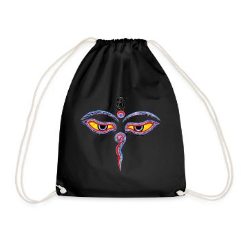Wisdom Eyes Of Buddha - Bodhnath temple eyes 1 - Sac de sport léger - noir - Devant