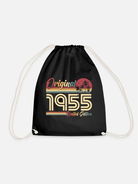 1955 Jahrgang Geburtstag Retro Vintage Geschenk - Turnbeutel - Schwarz