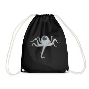 tintenfisch giant octopus krake kalmar sepien fish - Turnbeutel - Schwarz - Vorne