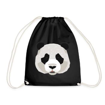Panda panda bear - Drawstring Bag - black - Front