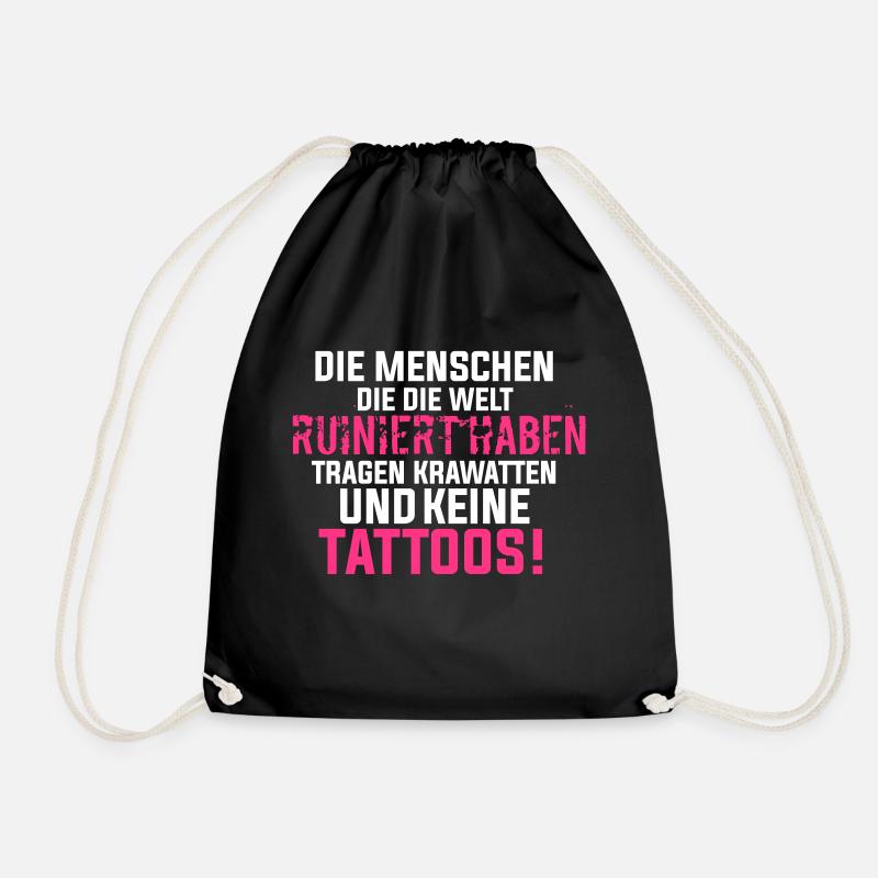Statementshirt Tattoo - Turnbeutel - Schwarz