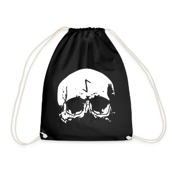 Skull Rune - Walhalla - Odin - Viking - Drawstring Bag - black - Front