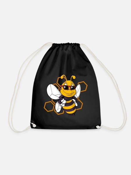 Niedliche Biene Wespe Hummel - Turnbeutel - Schwarz
