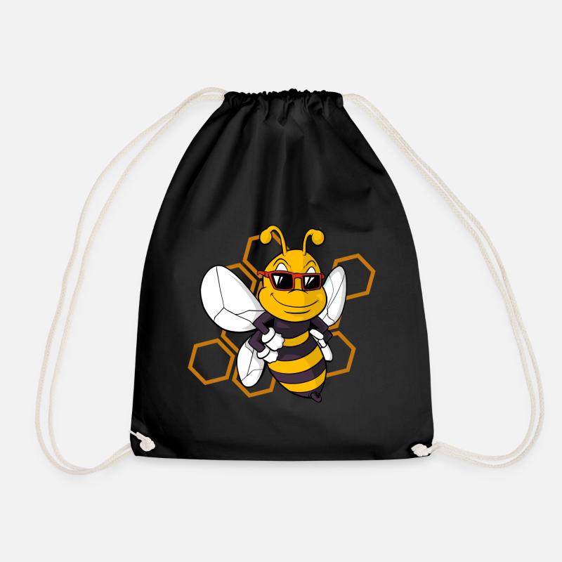 Niedliche Biene Wespe Hummel - Turnbeutel - Schwarz