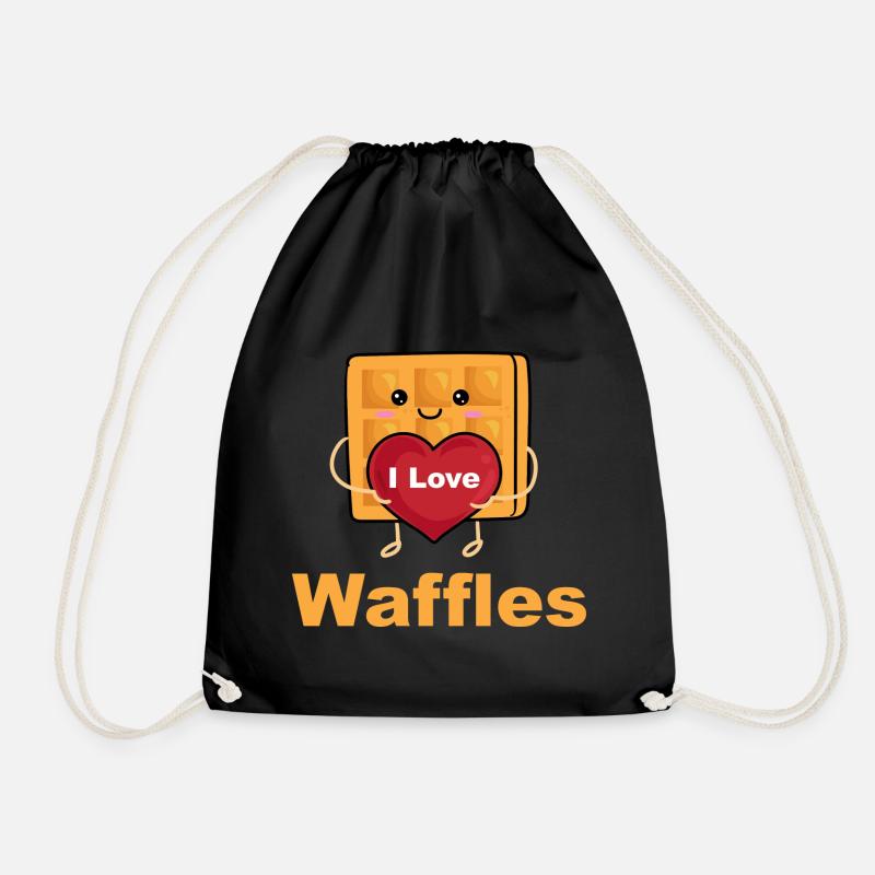 Ich liebe Waffeln - Turnbeutel - Schwarz