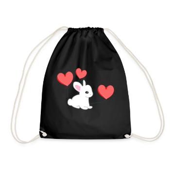cœur de lapin symbole doux - Sac de sport léger - noir - Devant
