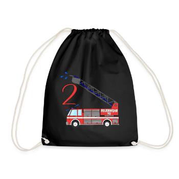Fire engine 2nd birthday - Drawstring Bag - black - Front