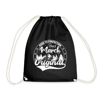 Mars 1962 Vintage Vintage rétro anniversaire - Sac de sport léger - noir - Devant