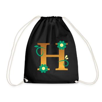 H - Drawstring Bag - black - Front