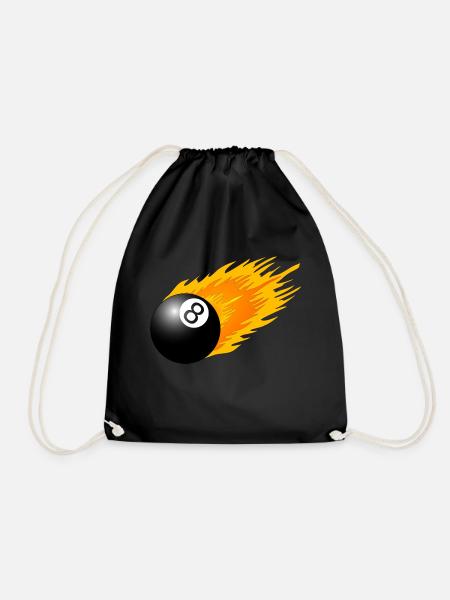 8 ball - Drawstring Bag - black