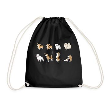 Hunde witzig - Turnbeutel - Schwarz - Vorne