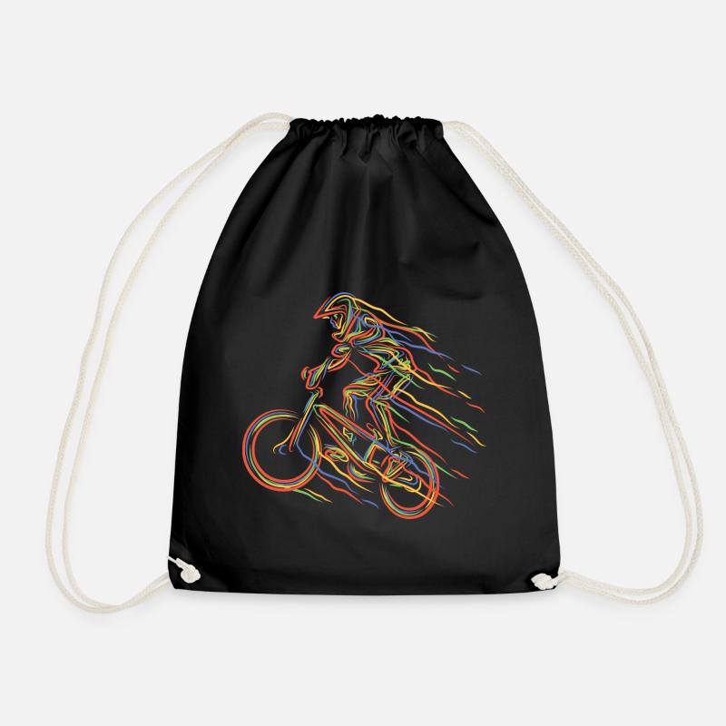 BMX Bunte Farbe Grafik Biker Freestyle Racing - Turnbeutel - Schwarz