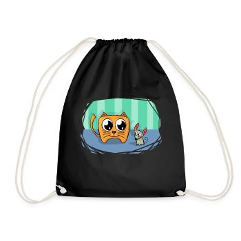 bat61 - Drawstring Bag - black - Front