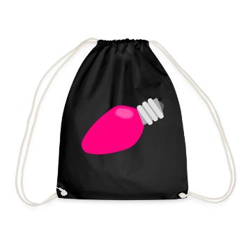 christmas winter reindeer santa claus ugly chr - Drawstring Bag - black - Front