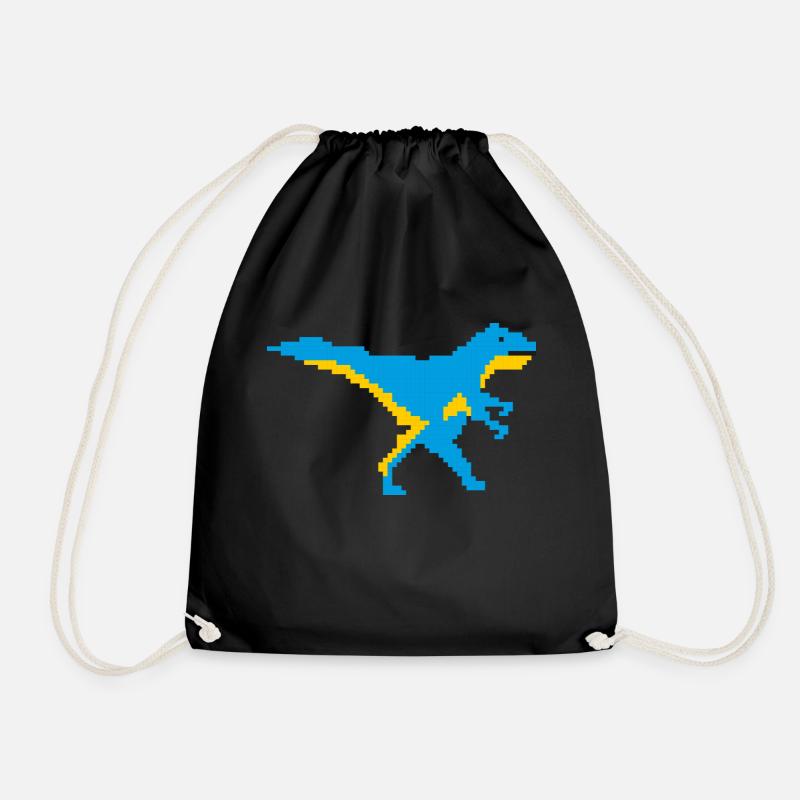  Mosaic Dino - Drawstring Bag - black