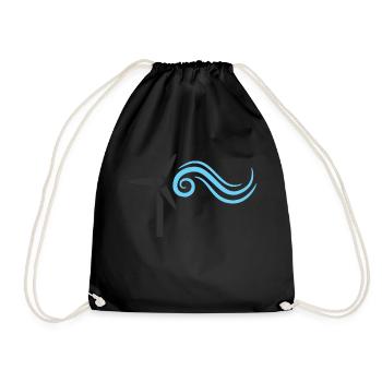 windmill windmill wind turbine windrad14 - Drawstring Bag - black - Front