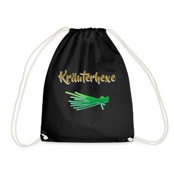 Kräuterhexe Kräuter Garten - Turnbeutel - Schwarz - Vorne